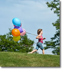 girl with balloons