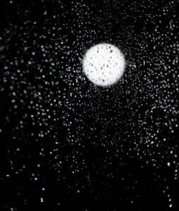 moon thru raindrops